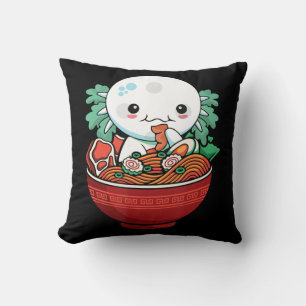 Kawaii Axolotl Ramen Japanese Anime Lover Teen Gir Throw Pillow
