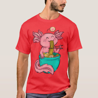 Kawaii Axolotl Ramen Noodles Japanese Anime Otaku T-Shirt