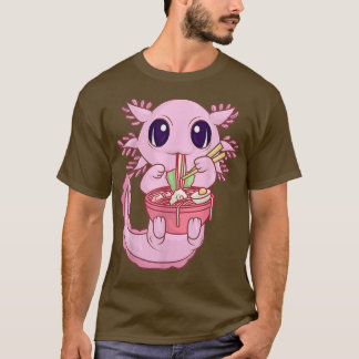 Kawaii Axolotl Ramen Noodles Japanese Anime Otaku T-Shirt