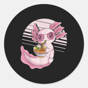 Kawaii Axolotl Ramen Noodles Japanese Food Anime G Classic Round Sticker