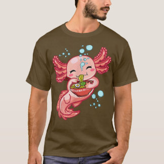 Kawaii Axolotl Ramen Teen Girls Kids Japanese Anim T-Shirt