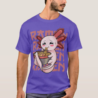 Kawaii Axolotl Ramen Tshirt pour filles femmes Jap