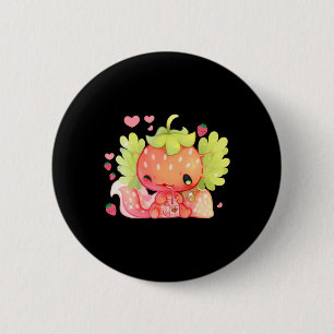 Kawaii Axolotl Strawberry Milk Shake Japanese Anim 2 Inch Round Button