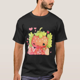 Kawaii Axolotl Strawberry Milk Shake Japanese Anim T-Shirt