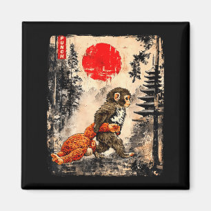 Kawaii Baby Monkey Punch Cute Japanese Ukiyo-e Magnet