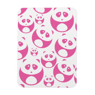 Kawaii Baby Pink and White Panda Pattern Magnet