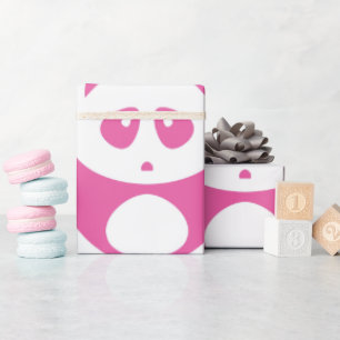 Kawaii Baby Pink and White Panda Pattern Wrapping Paper