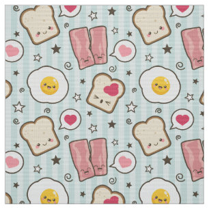 Kawaii Bacon & Fried Egg Deconstructed Sandwich Fabric