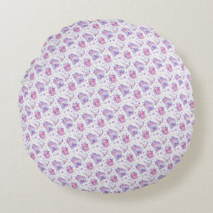 Kawaii Bakery & Milk Pattern Round Pillow