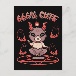 Kawaii Baphomet Occult Devil Goat Postcard