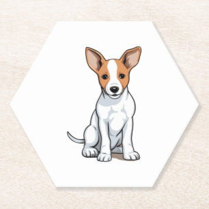 Kawaii Basenji Puppy Paper Coaster