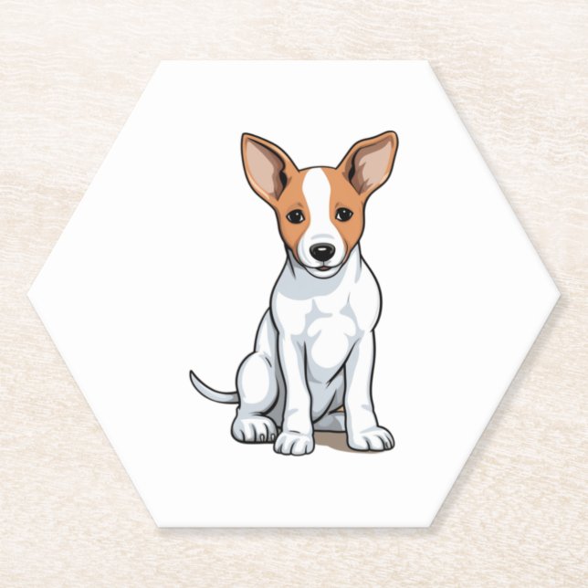 Kawaii Basenji Puppy   Paper Coaster (Front)
