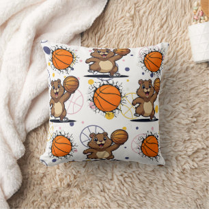 Kawaii Basketball Gopher Print  Throw Pillow