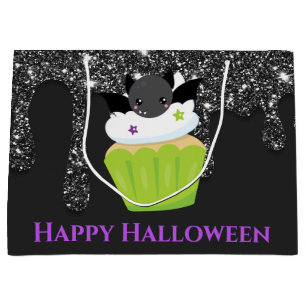 Kawaii Bat Halloween Cupcake Large Gift Bag