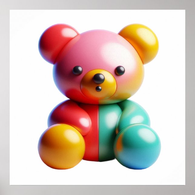 Kawaii Bear Doll Wall Art Poster for Soft Cute Bed (Front)