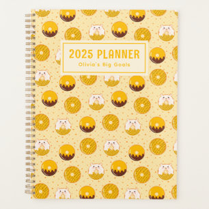 Kawaii Bear Doughnut Pattern Personalized Planner