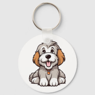 Kawaii Bearded Collie Puppy Keychain
