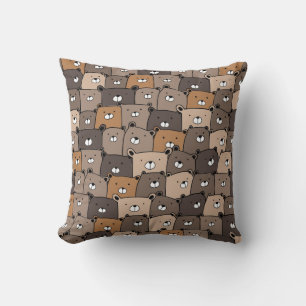 Kawaii Bears Throw Pillow