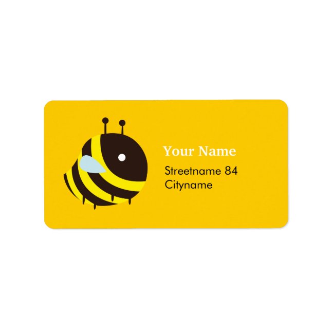 KAWAII BEE VERY CUTE FLYING BEE LABEL (Front)