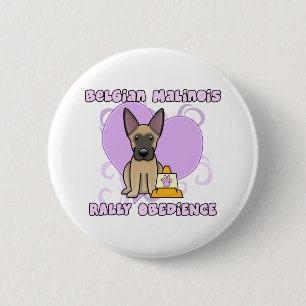 Kawaii Belgian Malinois Rally Obedience 2 Inch Round Button