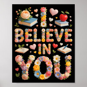 Kawaii believe in mode on science math countdown poster