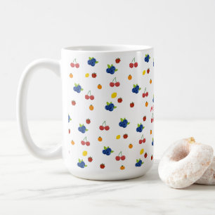 Kawaii Berries and Cherries Pattern Candy Jar Coffee Mug