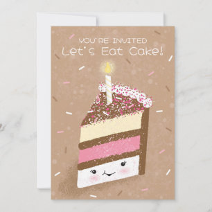 Kawaii Birthday Cake Party Invitation, NEEDS INFO Invitation