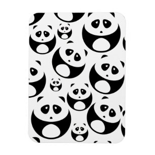 Kawaii Black and White Panda Pattern Magnet