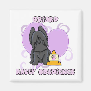 Kawaii Black Briard Rally Obedience Magnet