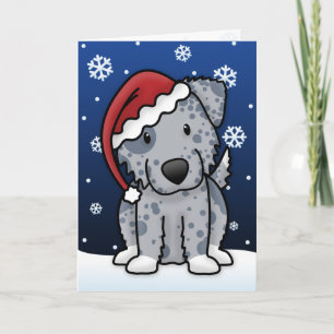Kawaii Blue Australian Shepherd Christmas Card