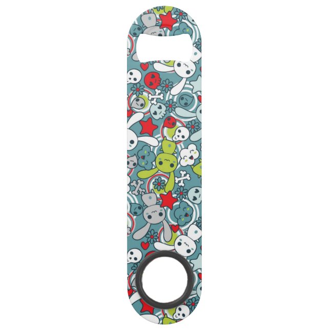 kawaii blue pattern bar key (Front)