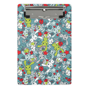 kawaii blue pattern mini clipboard