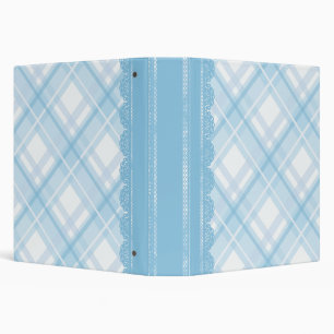 Kawaii Blue Plaid Binder