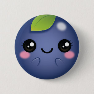 Kawaii Blueberry 2 Inch Round Button
