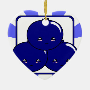 Kawaii Blueberry Basket (Boy) Ceramic Ornament