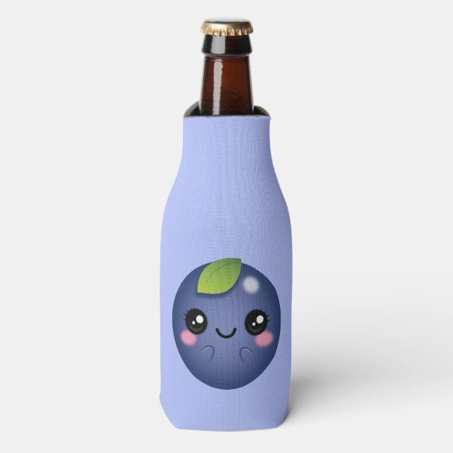 Kawaii Blueberry Bottle Cooler (Bottle Front)