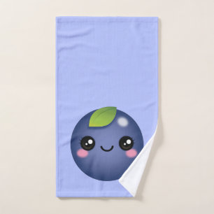 Kawaii Blueberry Hand Towel