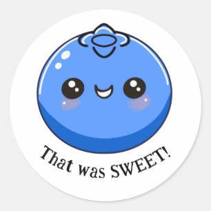 Kawaii Blueberry Motivating Customizable Classic Round Sticker