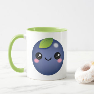 Kawaii Blueberry Two-Tone Coffee Mug