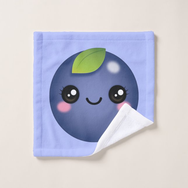 Kawaii Blueberry Wash Cloth (Wash Cloth)