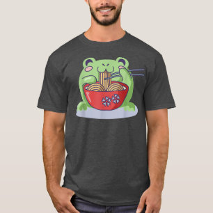 Kawaii Blushing Frog Ramen Bowl Foodie Japanese Cu T-Shirt