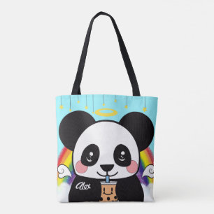 Kawaii Boba Panda Bear Tote Bag