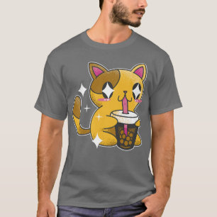 Kawaii Boba Tea Cat Japan Sweet Premium T-Shirt