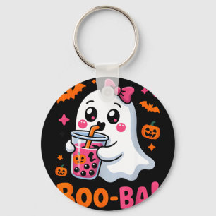 Kawaii boba tea cute boo ghost halloween spooky keychain