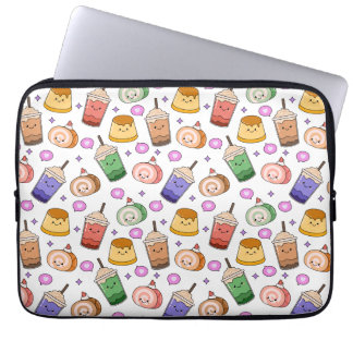 Kawaii Boba Tea Pattern Laptop Sleeve