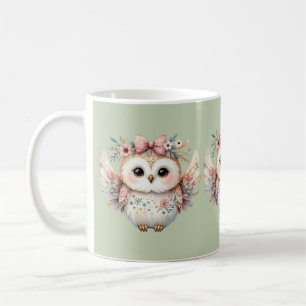 Kawaii Boho Owl Illustration Coffee Mug