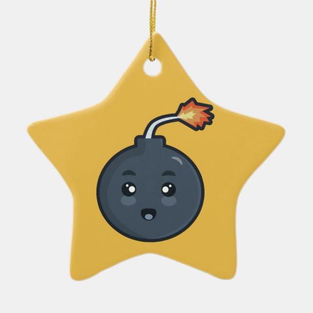 Kawaii Bomb Ceramic Ornament (Front)