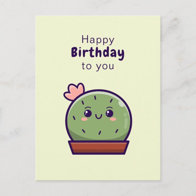 Kawaii Bonne carte d'anniversaire (Devant)