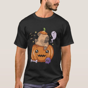Kawaii Boo Capybara Halloween Trick or Treat Pumpk T-Shirt