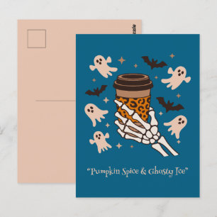Kawaii boo, cute spooky halloween postcard